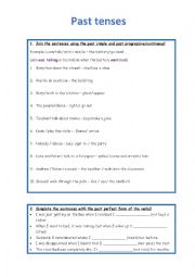 English Worksheet: Past tenses exercises