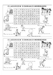 English Worksheet: CLASSROOM COMMANDS