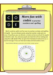More codes for practising numbers and spelling