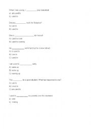 English Worksheet: Used to 