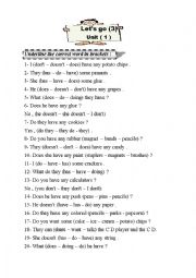 English Worksheet: lets go 3 unit 1