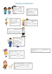 English Worksheet: Countries and nationalities