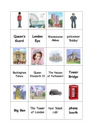 English Worksheet: London landmarks-MEMORY GAME