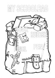 English Worksheet: MY SCHOOLBAG