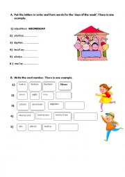 English Worksheet: Days and Numbers