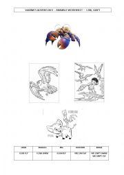 English Worksheet: VAIANAS (Moanas) ADVENTURES ANIMALS CAN, CANT