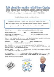 English Worksheet: Talk about the weather with Prince Charles