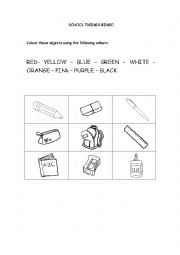 English Worksheet: School objects Tic-tac-toe