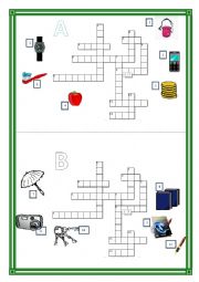 VOCABULARY CROSSWOD - SPEAKING ACTIVITY - ELEMENTARY