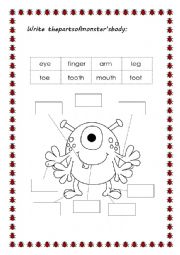 English Worksheet: Parts of the body