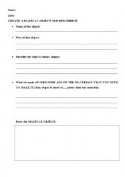 English Worksheet: DESCRIPTIONS 