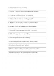 English Worksheet: Reported Speech