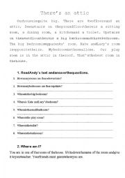 English Worksheet: There is an attic