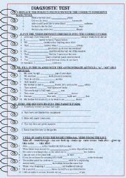 English Worksheet: DIAGNOSTIC TEST