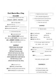 English Worksheet: Aerosmith song - I dont wanna miss a thing