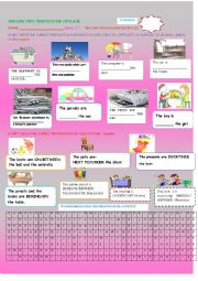 English Worksheet: PREPOSITIONS OF PLACE TEST 