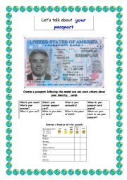 English Worksheet: Passport Oral activity