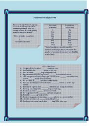 English Worksheet: Possessive adjectives