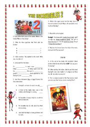 English Worksheet: The Incredibles 2 