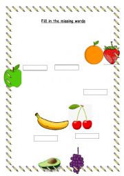 English Worksheet: Fruit and Veg fill in the blanks