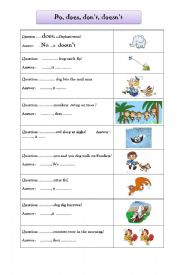 English Worksheet: what does a monkey do?