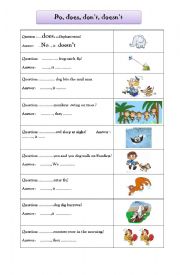 English Worksheet: what does a monkey do?