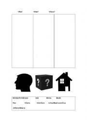 English Worksheet: Who, What, Which