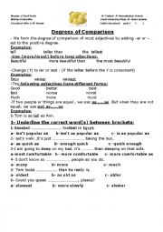 English Worksheet: DEGREES OF COMPARISON