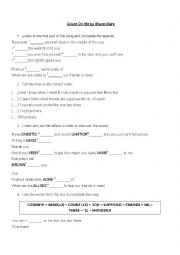 English Worksheet: Count on me Bruno Mars