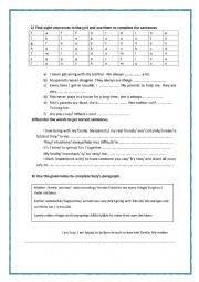 English Worksheet: family relationships