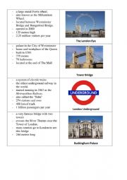 English Worksheet: London Sights (Pics and Facts)