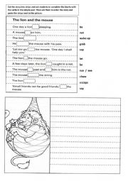 English Worksheet: THE LION AND THE MOUSE