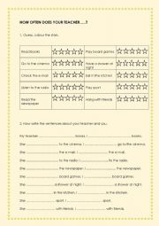 English Worksheet: FREQUENCY ADVERBS 