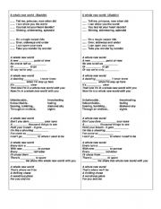 English Worksheet: SONG: A whole new world 