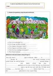English Worksheet: Test Past continuous and Going to