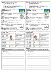 English Worksheet: Daily Activities