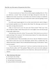 English Worksheet: The Wise Choice