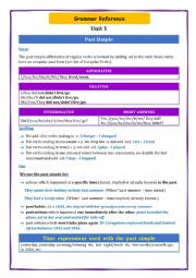 English Worksheet: Grammar Reference- PAST TENSE