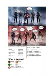 English Worksheet: Avengers nationalities and clothes activities