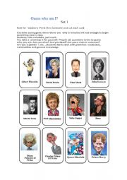 English Worksheet: Game guess who ? Set 1