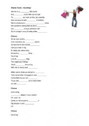English Worksheet: Shania Twain - Ka-ching (gap text)