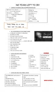 English Worksheet: no tears left to cry