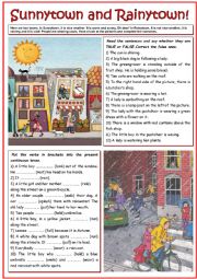 English Worksheet: Sunnytown and Rainytown