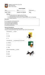 English Worksheet: Test Unit Zero