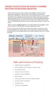 English Worksheet: Energy exploitation; A solution or a problem