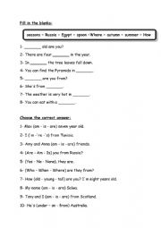 English Worksheet: review 6th/7th form