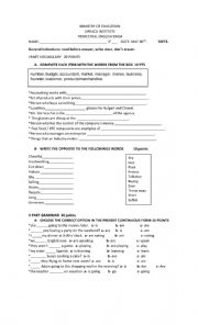 English Worksheet: opositive