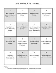 English Worksheet: Holiday bingo game
