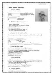 English Worksheet: SONG-Million reasons