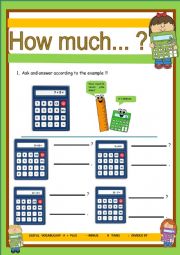 English Worksheet: How much...?